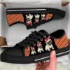 Pug Dog Purple Flower Low Top Shoes Canvas Sneakers Casual Shoes, Designer Low Top Shoes, Low Top Sneakers