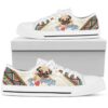 Pug Low Top Shoes, Dog Memorial Gift, Designer Low Top Shoes, Low Top Sneakers