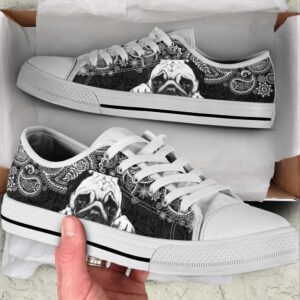 Pug Paisley Black White Low Top Shoes&hellip;
