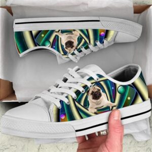 Pug dog Geometric Swirl Pattern Decorative Canvas&hellip;