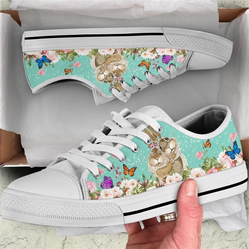 Rabbit Butterfly Flower Watercolor Low Top Shoes, Low Tops, Low Top Sneakers Rabbit Butterfly Flower Watercolor Low Top Shoes, Low Tops, Low Top Sneakers