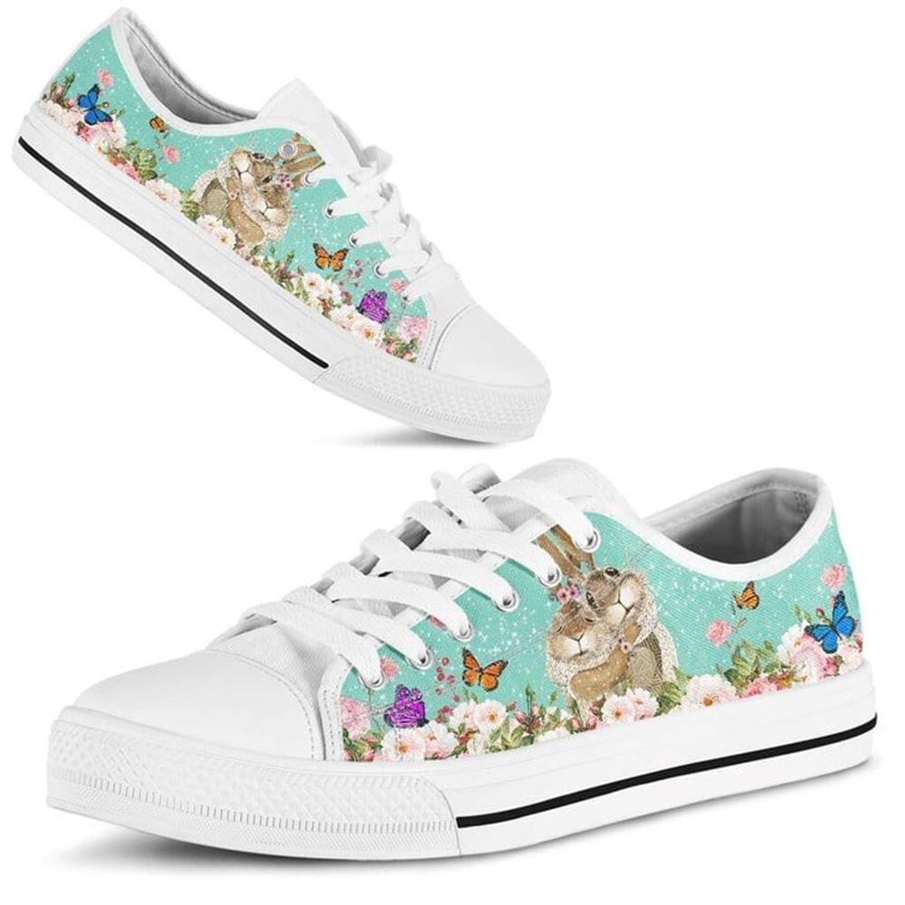 Rabbit Butterfly Flower Watercolor Low Top Shoes, Low Tops, Low Top Sneakers Rabbit Butterfly Flower Watercolor Low Top Shoes, Low Tops, Low Top Sneakers