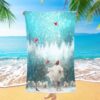 Red Cardinal Be Still And Know That I Am God Beach Towel, Christian Beach Towel, Beach Towel