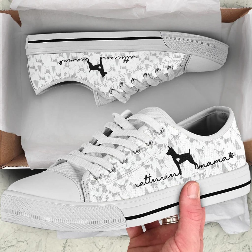 Rat Terrier Low Top Shoes, Dog Memorial Gift, Designer Low Top Shoes, Low Top Sneakers