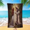 Red Rose Just Breathe Beach Towel, Christian Beach Towel, Beach Towel