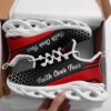Red Black Jesus Faith Over Fear Running Sneakers Max Soul Shoes, Max Soul Sneakers, Max Soul Shoes