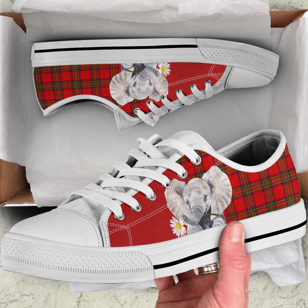 Red Plaid Elephant Canvas Print Low Top Shoes, Low Tops, Low Top Sneakers Red Plaid Elephant Canvas Print Low Top Shoes, Low Tops, Low Top Sneakers