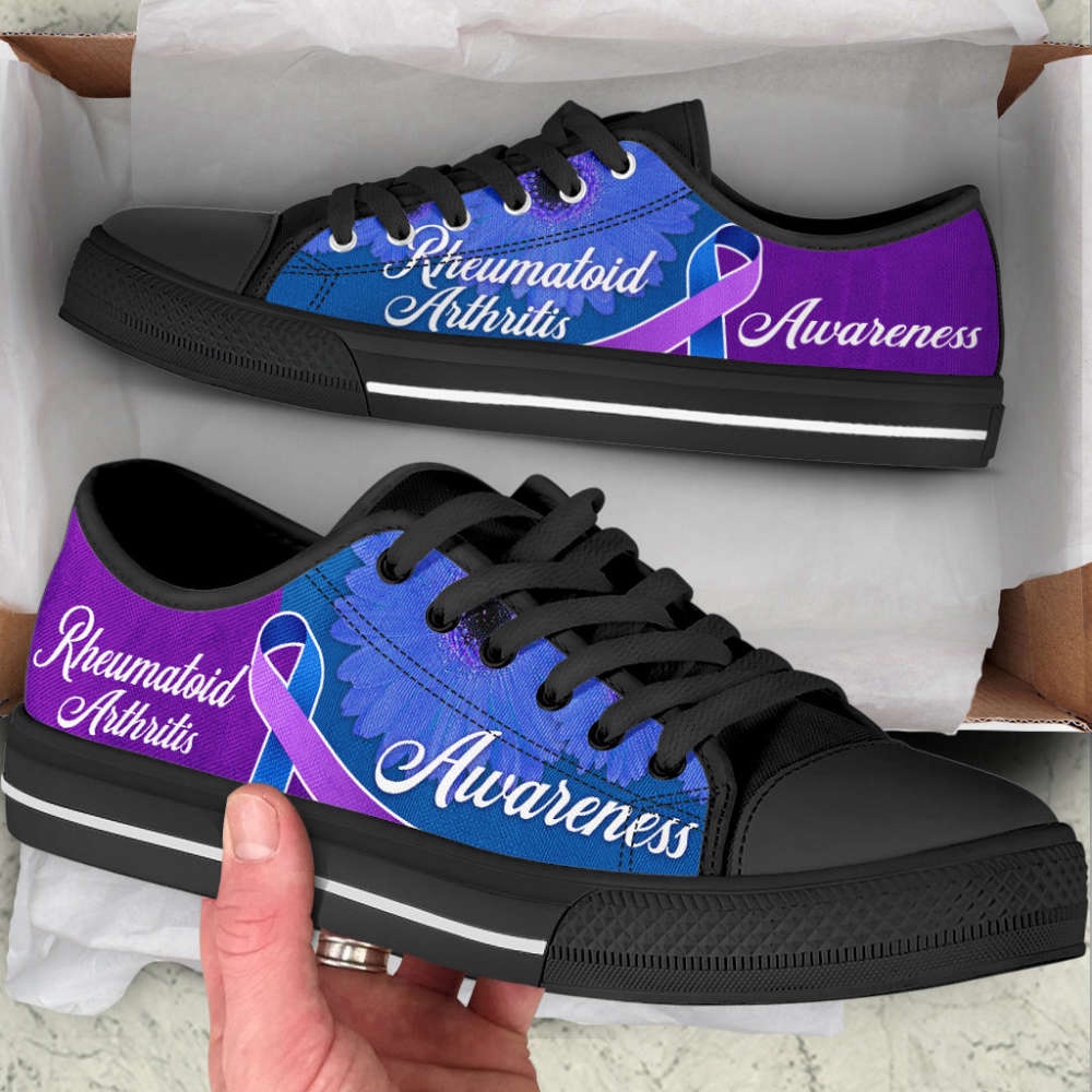 Rheumatoid Arthritis Shoes Awareness Ribbon Low Top Shoes Canvas Shoes, Low Top Designer Shoes, Low Top Sneakers