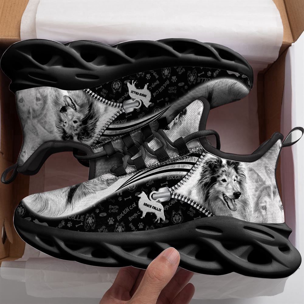 Rough Collie Sketch Max Soul Shoes Kid, Max Soul Sneakers, Max Soul Shoes