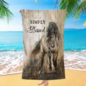 Running Horse Simply Blessed Beach Towel, Christian&hellip;