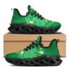 Saint Patrick’s Day Green Clover Print White Running Shoes, Max Soul Sneakers, Max Soul Shoes