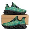 Saint Patrick’s Day Green Tartan Print White Running Shoes, Max Soul Sneakers, Max Soul Shoes