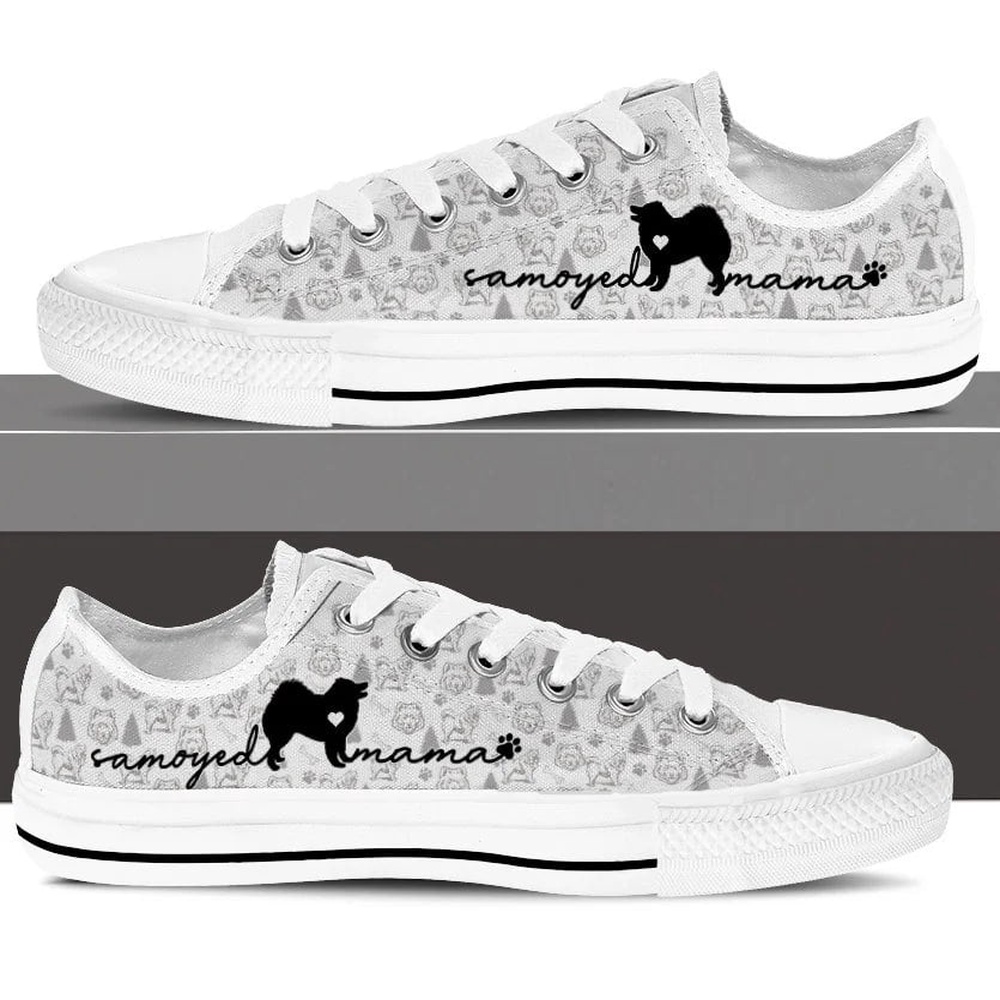 Samoyed Low Top Shoes, Dog Memorial Gift, Designer Low Top Shoes, Low Top Sneakers