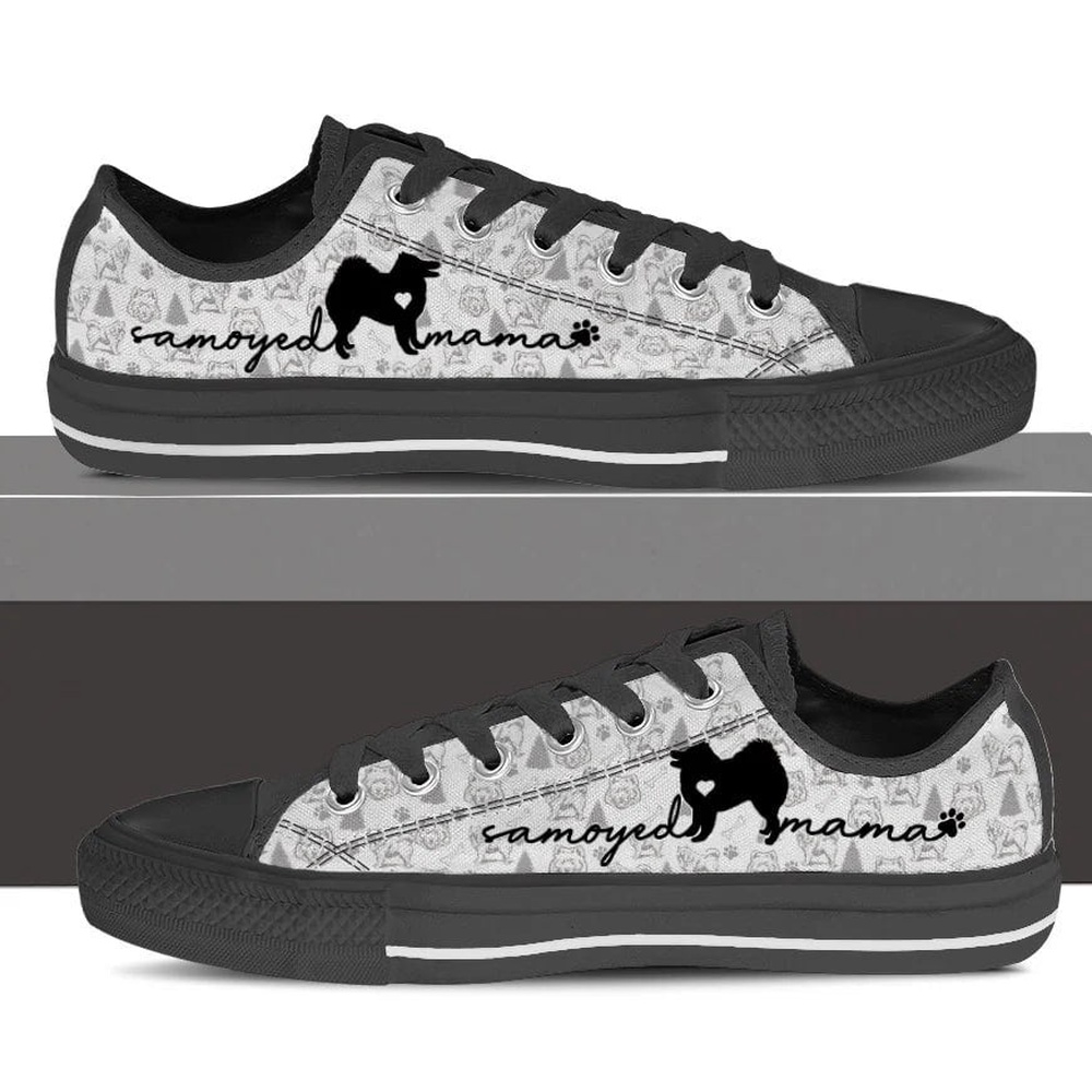 Samoyed Low Top Shoes, Dog Memorial Gift, Designer Low Top Shoes, Low Top Sneakers