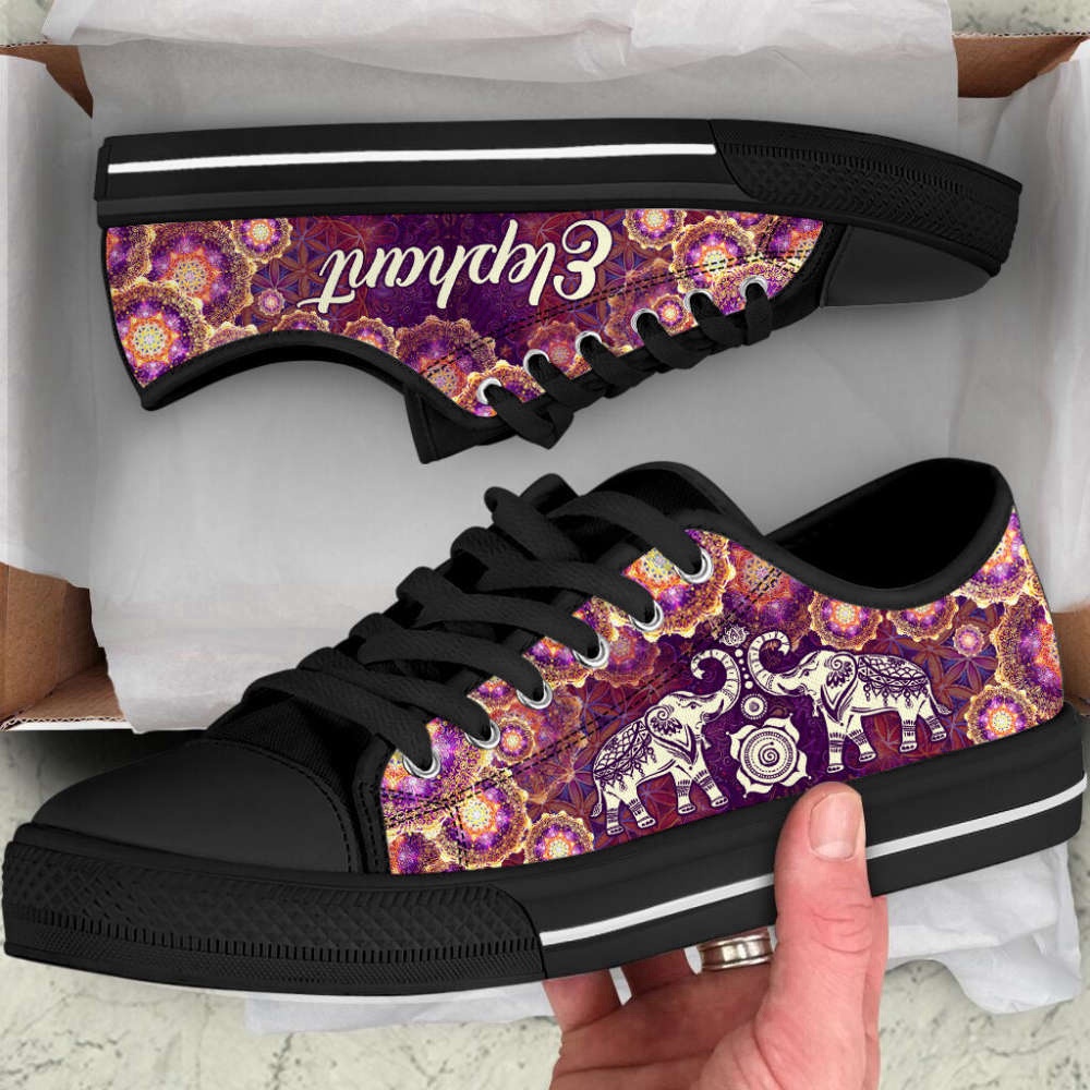 Save The Elephant – Elephant Mandala Canvas, Low Tops, Low Top Sneakers