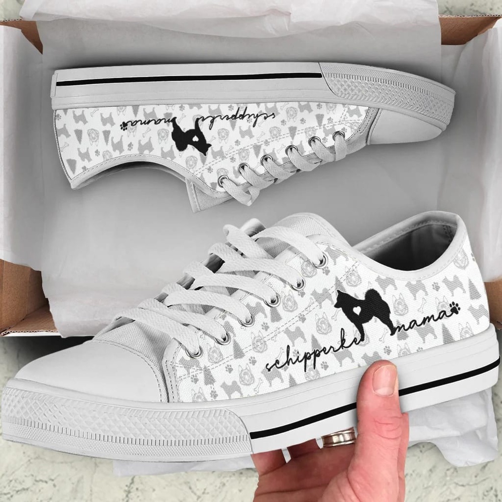 Schipperke Low Top Shoes, Dog Memorial Gift, Designer Low Top Shoes, Low Top Sneakers
