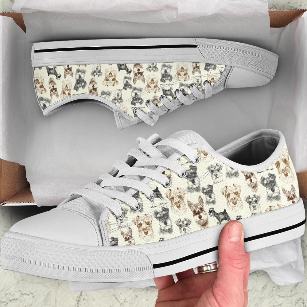 Schnauzer Low Top Shoes, Sneaker For Dog Walking, Designer Low Top Shoes, Low Top Sneakers
