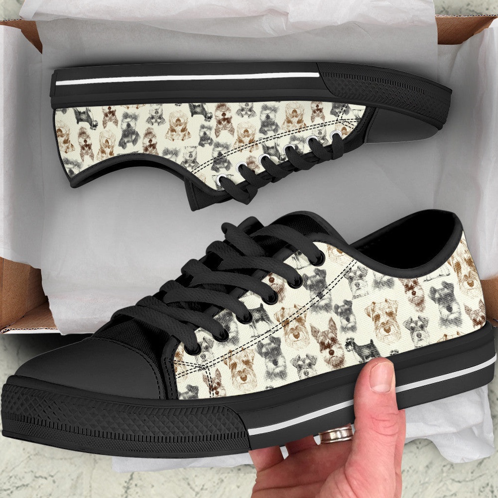 Schnauzer Low Top Shoes, Sneaker For Dog Walking, Designer Low Top Shoes, Low Top Sneakers
