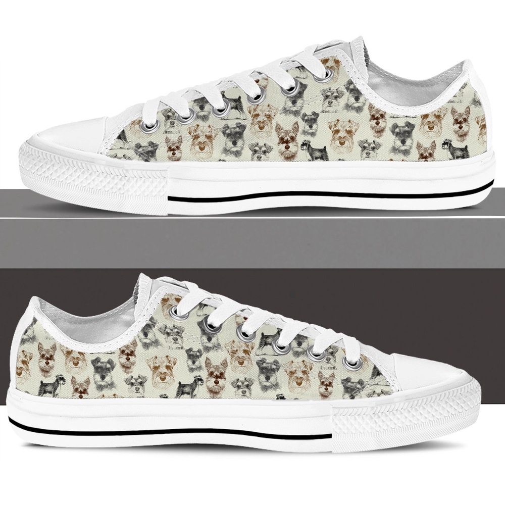 Schnauzer Low Top Shoes, Sneaker For Dog Walking, Designer Low Top Shoes, Low Top Sneakers