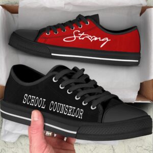 School Counselor Strong Red Black Low Top&hellip;