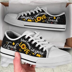 School Counselor Teach Love Inspire Low Top&hellip;