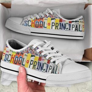 School Principal License Plates Low Top Shoes&hellip;