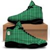Scottish Plaid Saint Patrick’s Day Print Pattern White Basketball Shoes, Basketball Shoes, Best Basketball Shoes 2024