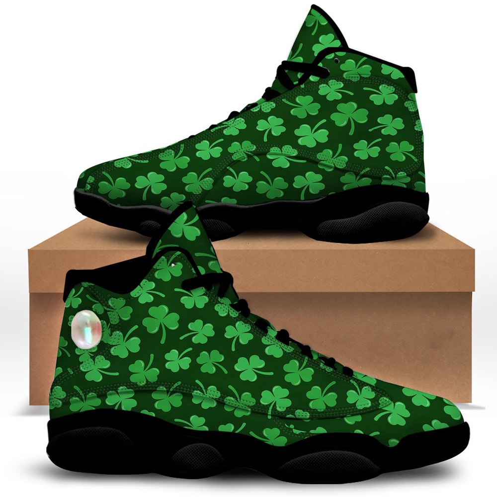 Shamrock St. Patrick’s Day Print Pattern Black Basketball Shoes, Basketball Shoes, Best Basketball Shoes 2024