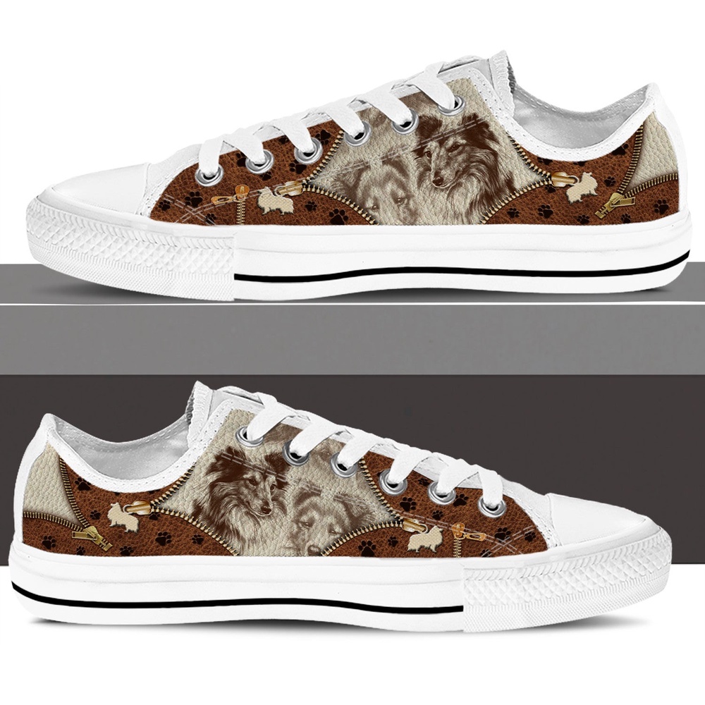Shetland Sheepdog Low Top Shoes, Designer Low Top Shoes, Low Top Sneakers
