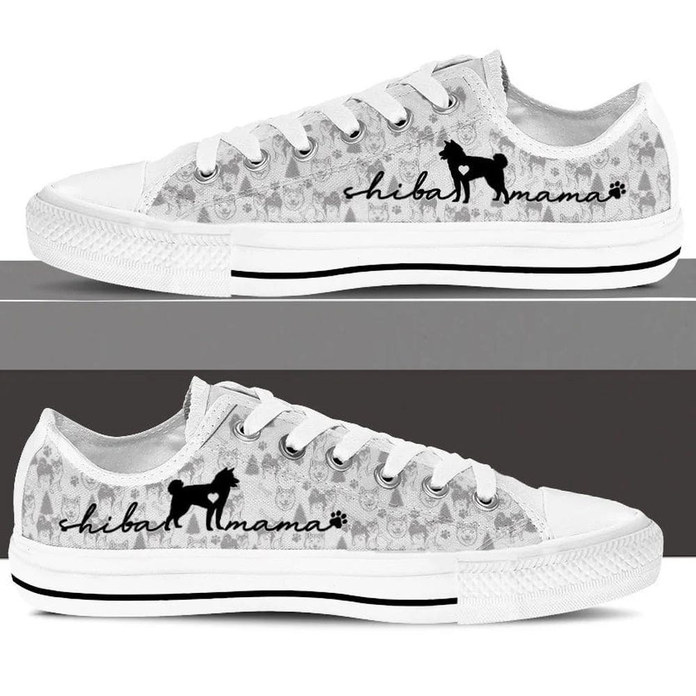 Shiba Inu Low Top Shoes, Dog Memorial Gift, Designer Low Top Shoes, Low Top Sneakers