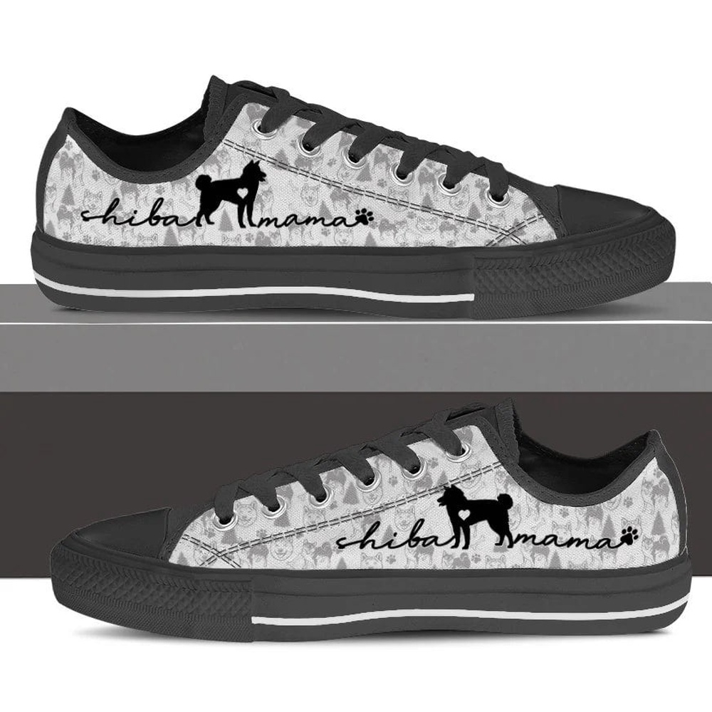 Shiba Inu Low Top Shoes, Dog Memorial Gift, Designer Low Top Shoes, Low Top Sneakers