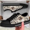 Shih Tzu Dog Peeking Low Top Shoes Canvas Sneakers Casual Shoes, Designer Low Top Shoes, Low Top Sneakers