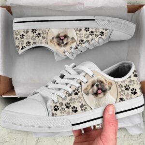 Shih Tzu Dog Pattern Brown Low Top Shoes Canvas Sneakers Casual Shoes Designer Low Top Shoes Low Top Sneakers 2 ft8hqi.jpg