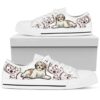 Shihtzu Dog Watercolor Flower Low Top Shoes Canvas Sneakers, Designer Low Top Shoes, Low Top Sneakers