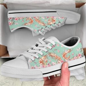 Shrimp Sea Flower Watercolor Low Top Shoes,&hellip;