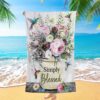 Simply Blessed Beautiful Flower Vase Beach Towel, Christian Beach Towel, Beach Towel