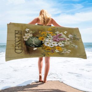 Simply Blessed Beautiful Flower Vase Beach Towel,&hellip;