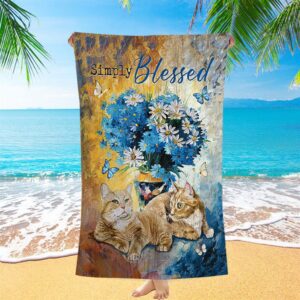Simply Blessed Blue Daisy Flowers Fluffy Cats&hellip;