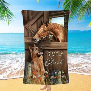 Simply Blessed Horse German Shepherd Beach Towel,&hellip;