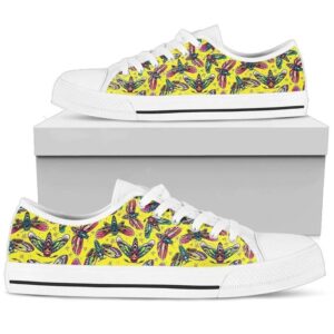 Skull Moths Yellow Canvas Low Top Shoes Low Top Designer Shoes Low Top Sneakers 2 fapsrl.jpg