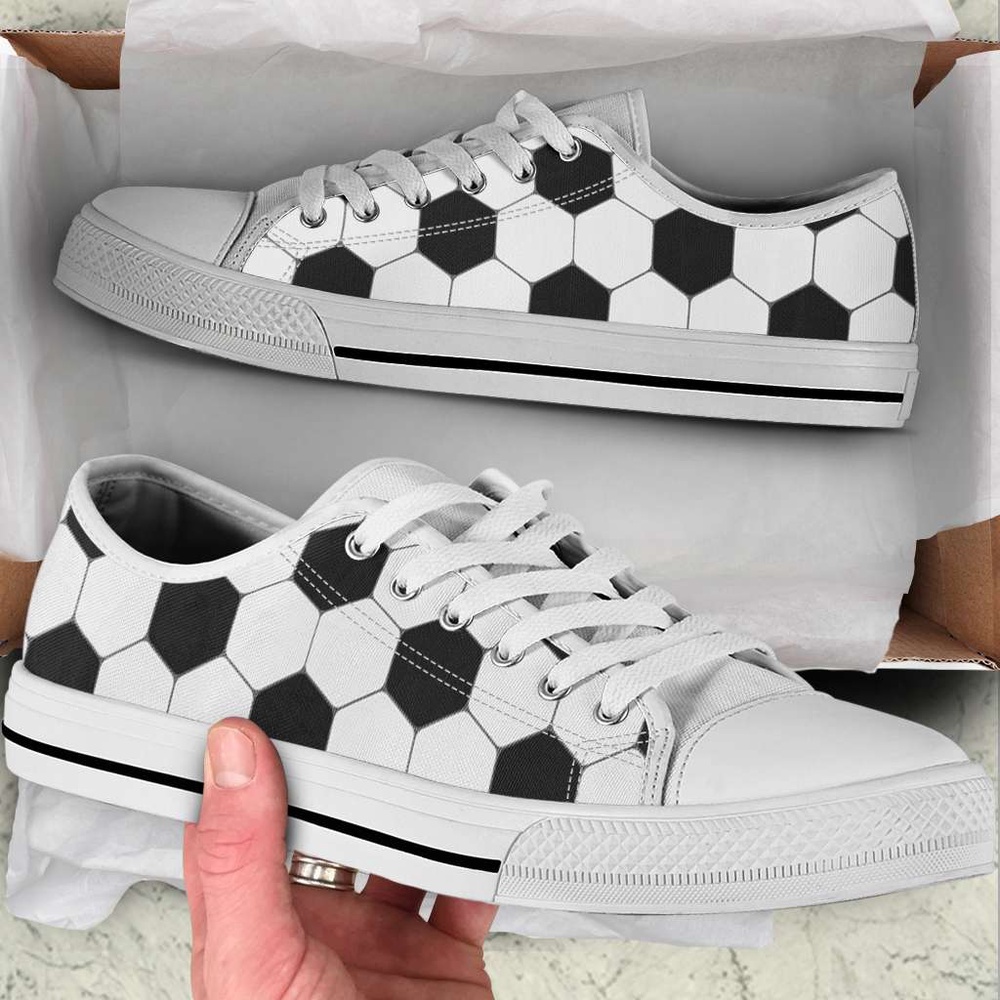 Soccer Ball Texture Pattern Shortcut Low Top Shoes, Low Top Designer Shoes, Low Top Sneakers