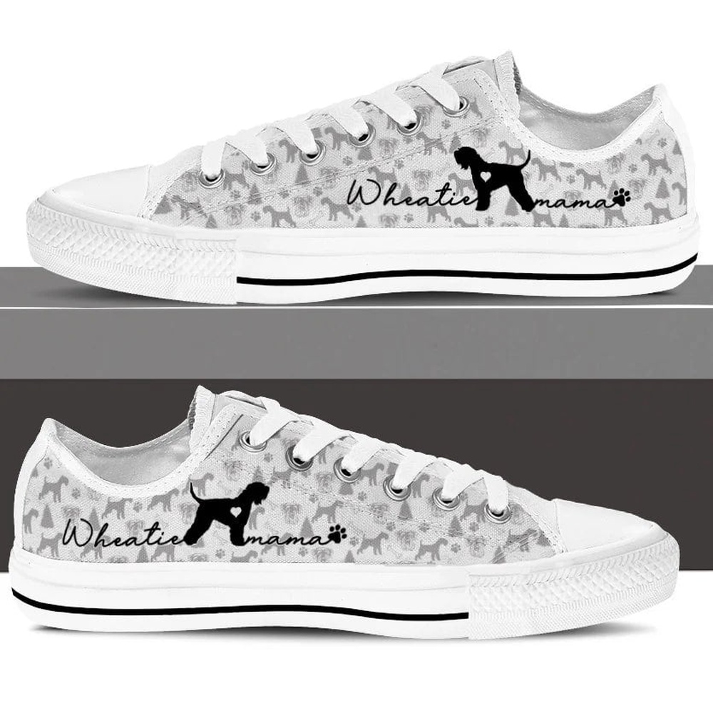 Soft Coated Wheaten Terrier Low Top Shoes, Dog Memorial Gift, Designer Low Top Shoes, Low Top Sneakers