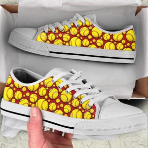 Softball Ball Pattern Low Top Shoes, Low&hellip;