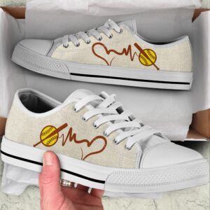 Softball Heartbeat Low Top Shoes, Low Top&hellip;
