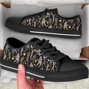 Softball Players Black Fabric Low Top Shoes&hellip;