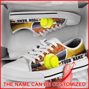Softball Shortcut Name Low Top Shoes Canvas&hellip;