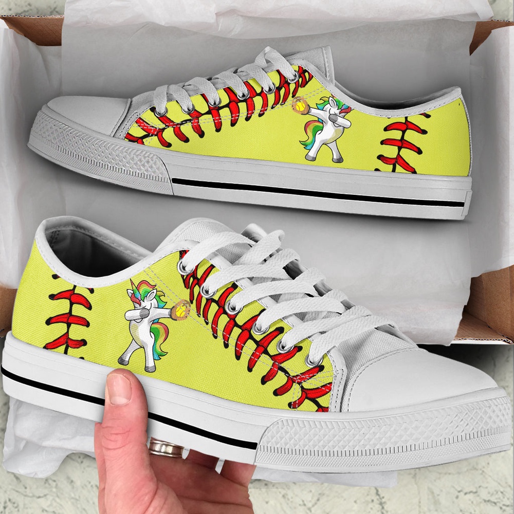 Softball Unicorn Stitches Low Top Shoes Casual Shoes Gift For Adults, Low Top Sneakers, Sneakers Low Top
