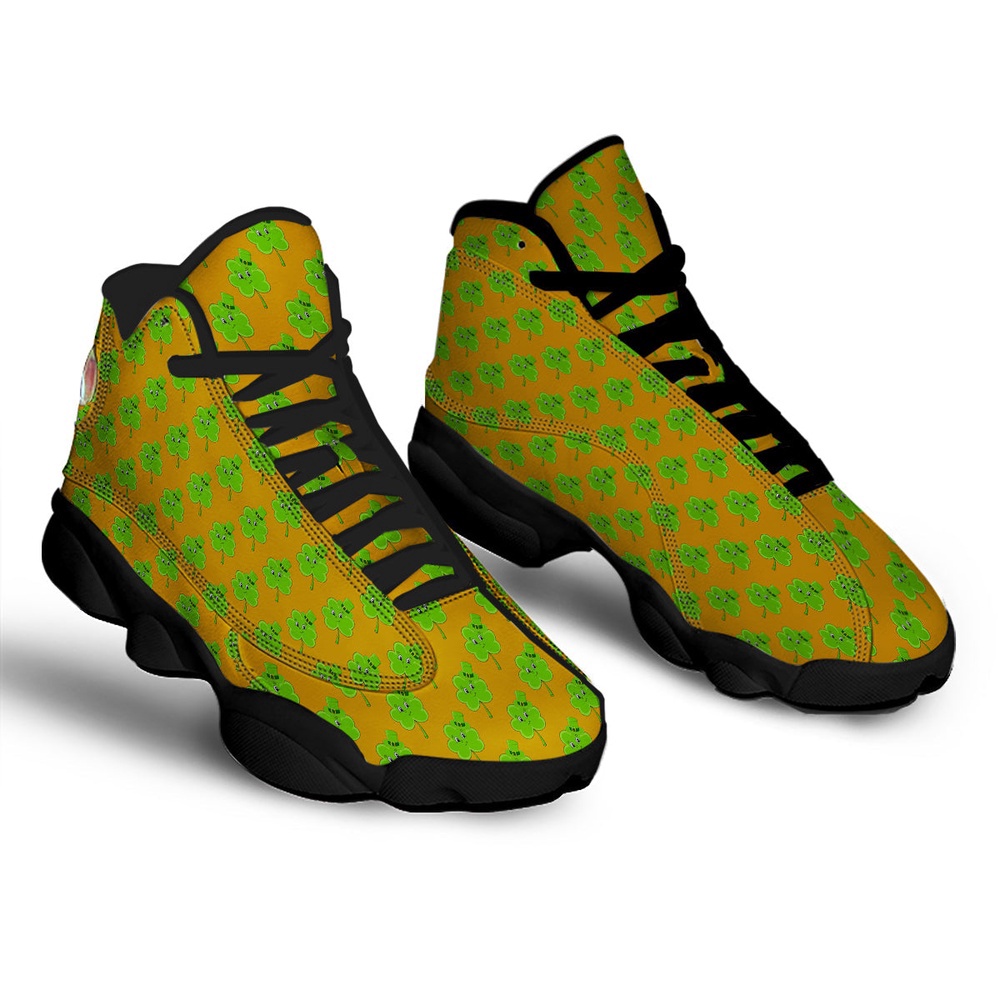 St. Patrick’s Day Cute Clover Print Black Basketball Shoes, Basketball Shoes, Best Basketball Shoes 2024