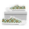 St. Patrick’s Day Plaid Pattern Print Black Low Top Shoes, Low Top Designer Shoes, Low Top Sneakers