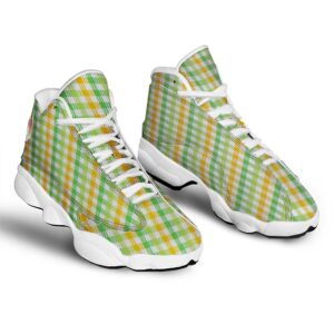 St. Patrick’s Day Plaid Print White Basketball&hellip;